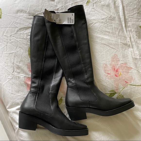 H&M Leather Boots NWT - Picture 5 of 9